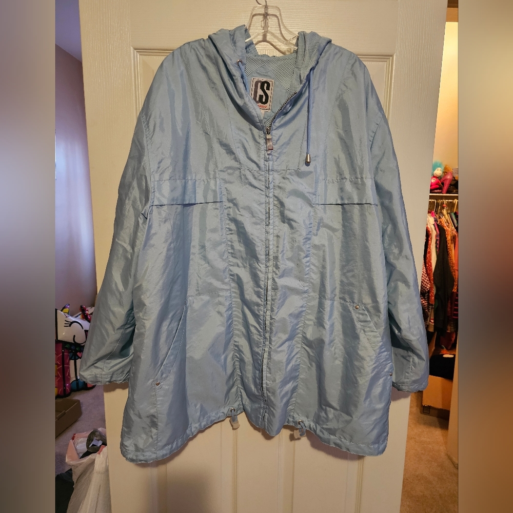 CS Signature Powder Blue Windbreaker Raincoat sz 2X
